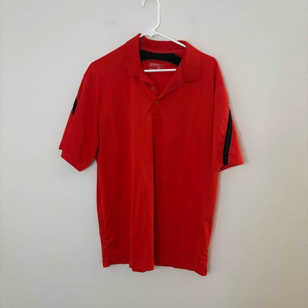 Nike Golf Men’s Large Red Polo short sleeve Shirt business bold holiday